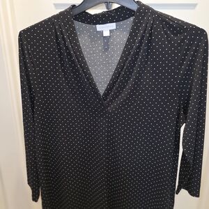 Charter Club Black and White Polka Dot Tunic